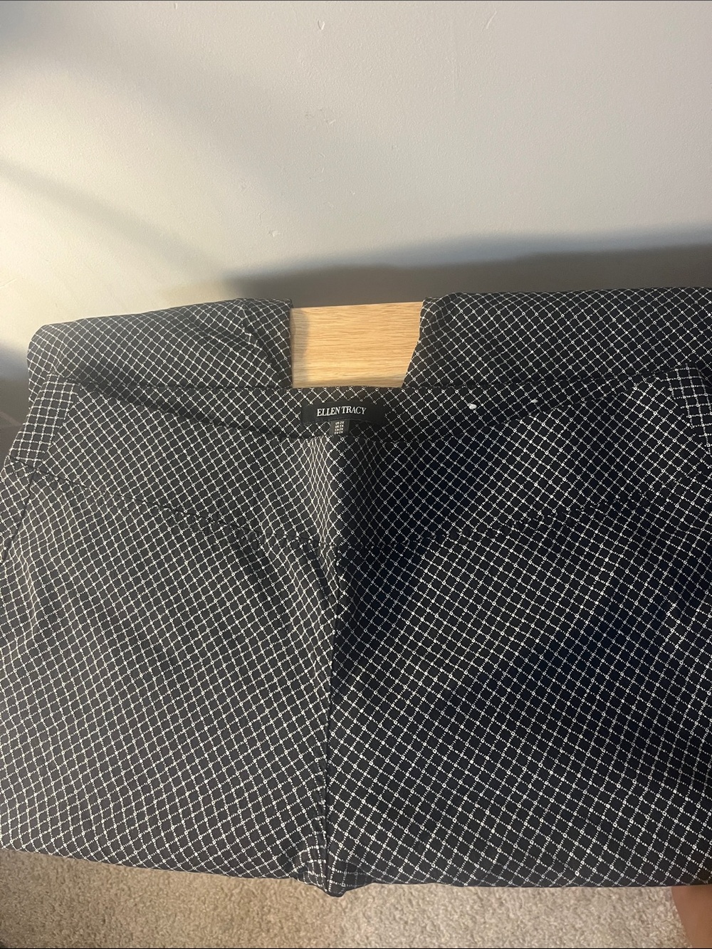 Ellen Tracy Black and White Grid Pencil Skirt